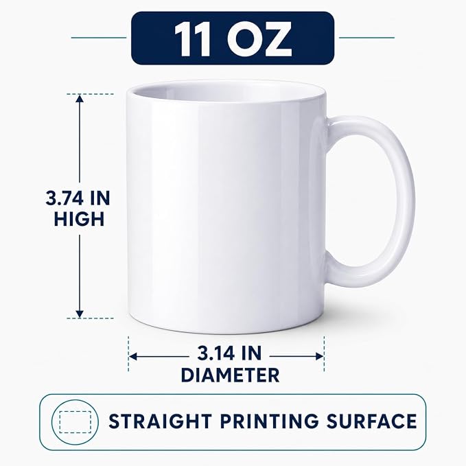 36 Pack Sublimation Mugs 11oz White Blank Ceramic Coffee Mugs with Individual White Boxes, AAA Grade with Premium Coating for Heat Press DIY, Dishwasher Microwave Safe - Image 3
