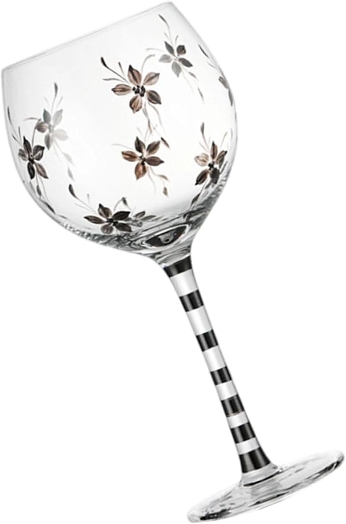 Unique Glass Goblet with Intricate Hand Painting Wine Glass Transparency High-Arched Cup Glassware for Gifting Drinkware Wine by hejhncii