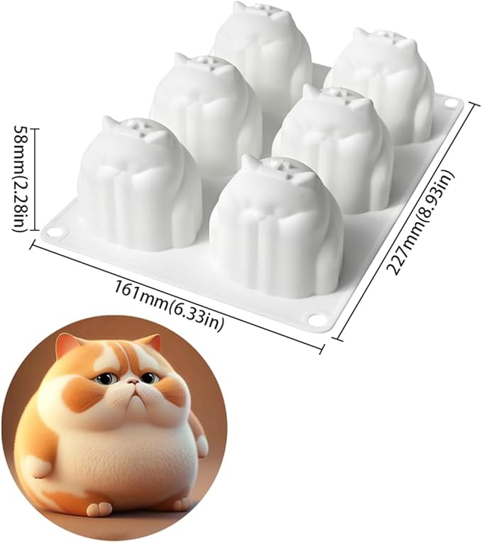 mostsom Cake Silicone Mold Cute Cat Shape Chocolate Covered Pop Molds for DIY Cake Cores, Cakepucks, Tarts, Cupcakes, Cheesecake, Mousse Desserts, Oreo Cookie Mould, Nonstick & Easy Release (F_ Cat)