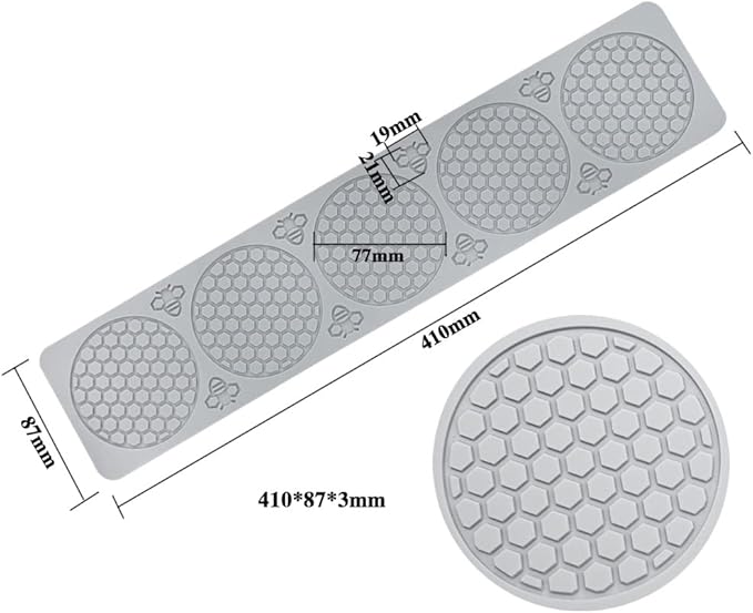 5 Cavity Bumble Bee Silicone Mold Honeycomb Bees for Kitchen Cake Cupcake Decorating Silicone Fondant Cake Mold Beehive Silicone Baking Molds, Candy Baking Cake Moulds