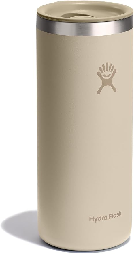 Hydro Flask Travel Coffee Cup – Insulated Stainless Steel, Non-Spill, Leak Proof To-Go Tumbler 20 Oz Oat Tan - Image 2