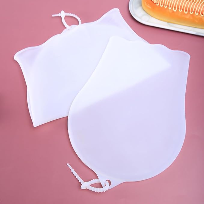 INOOMP Reusable Silicone Kneading Dough Bag for Baking and Food Preparation, Non-stick Pastry Kneading Pouch Foldable Design and Marinating Function, White Kitchen Tool for Easy Dough - Image 5
