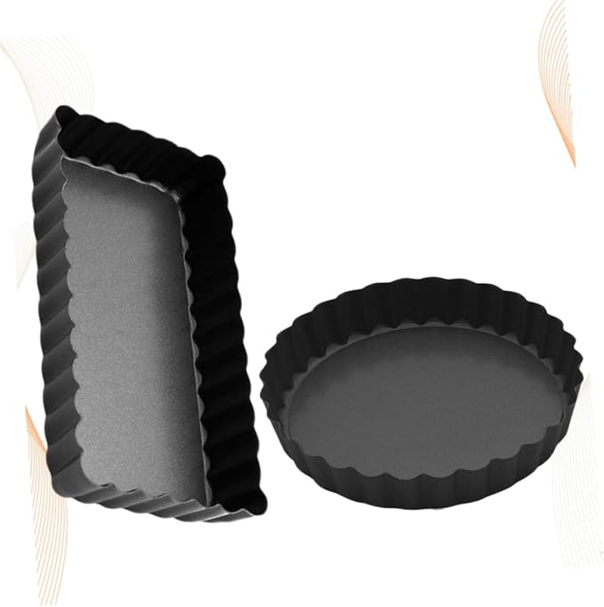 Ciieeo 2pcs Non-stick Baking Pan and Tart Molds for Pizza Cakes and Quiches Removable Bottom for Easy Release and Cleanup - Image 5