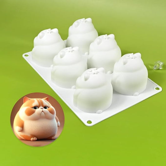 mostsom Cake Silicone Mold Cute Cat Shape Chocolate Covered Pop Molds for DIY Cake Cores, Cakepucks, Tarts, Cupcakes, Cheesecake, Mousse Desserts, Oreo Cookie Mould, Nonstick & Easy Release (F_ Cat)