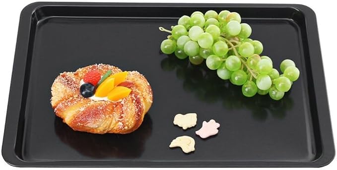 Nonstick Tray 14 Inch Carbon Cookie Sheet Pan for Bread Cake and Pastry, Rectangular Oven Bakeware, Scratch Resistant Easy Clean for Home Bakery(Black) - Image 5