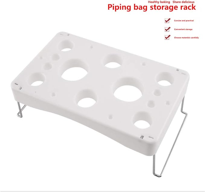 LEILINLIFE Piping bag shelf Cake Decorating Icing Bag Stand 12-Cavity Cream bag holder With Sieve