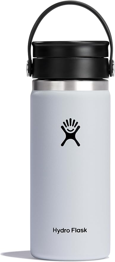 Hydro Flask Water Bottle - Insulated Stainless Steel - Wide Mouth Flex Sip Lid, Non Spill, Leakproof and Refillable in 16 Oz White by Unknown
