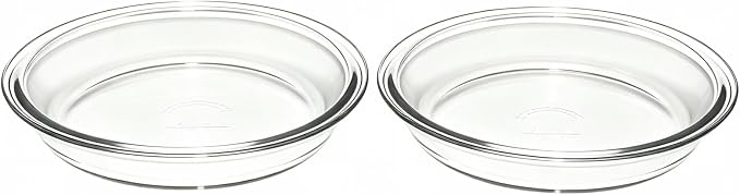 2 Pack 9 Inch Clear Glass Pie Pan, Oven Safe Round Glass Baking Dish for Pie, Quiche, Tart and Homemade Dessert Baking by Unknown