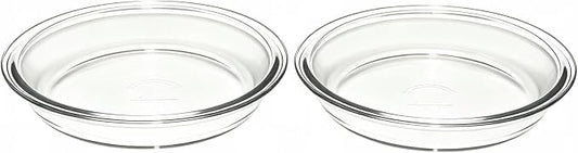 2 Pack 9 Inch Clear Glass Pie Pan, Oven Safe Round Glass Baking Dish for Pie, Quiche, Tart and Homemade Dessert Baking by Unknown