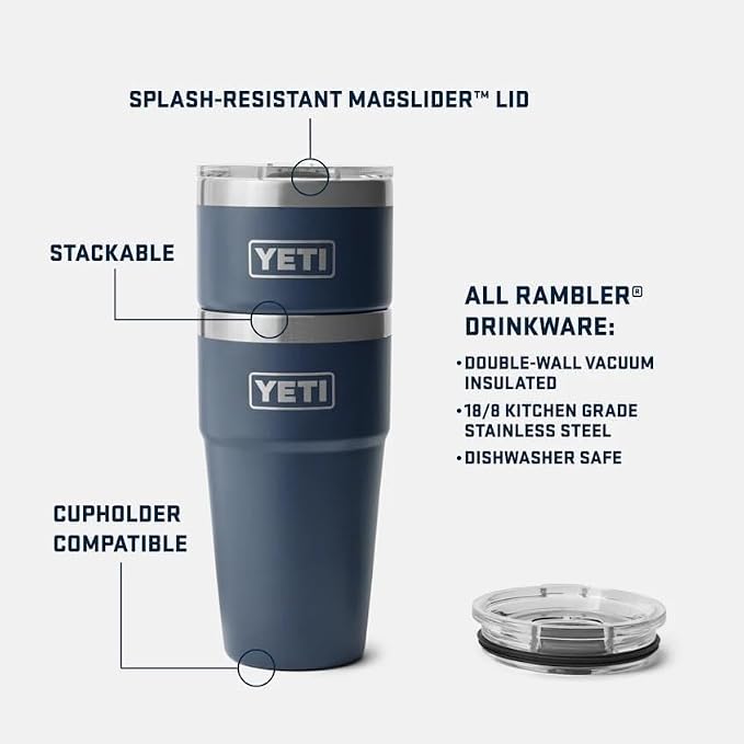 YETI Rambler 20 oz Stackable Tumbler, Stainless Steel, Vacuum Insulated with MagSlider Lid - Image 5