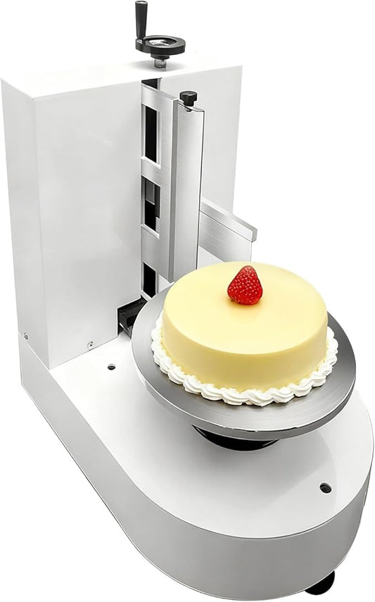 Semi Automatic Birthday Cake Smoothing Coating Machine, Cakes Decorating Cream Coating Machine Turntable with Graduated Scraper