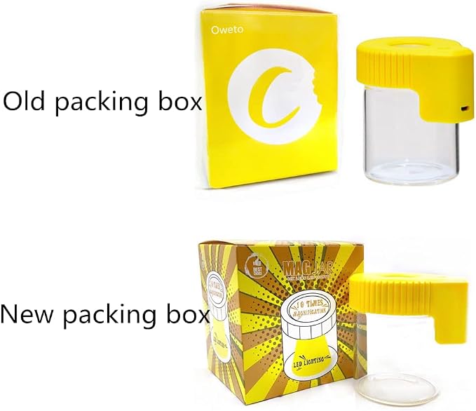 Led Transparent Glass Seal Storage Jar, Light-Up Magnifying Ornamental Glass Bottle (Yellow) - Image 4