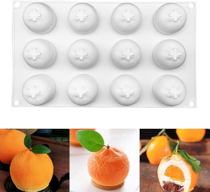 Silicone Mold Baking Pan Non-Stick Baking Pastry Chocolate Cake Dessert DIY Decoration Tools (Orange ZA_11.8x6.8x0.16 inch)