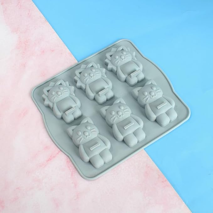 Silicone Mold for Cake DIY Baking Chocolate Eco-Friendly Cake Mold Candy Chocolate Cake Mould Baking DIY Kitchen Accessiories (Lion Cat Q_7.92 X7 X0.76 inch) - Image 4