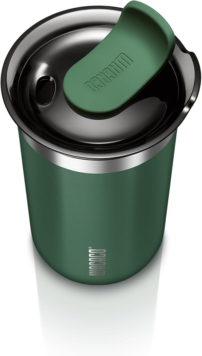 WACACO Octaroma Lungo Vacuum Insulated Coffee Mug, Double-wall Stainless Steel Travel Tumbler With Drinking Lid, 10 fl oz(300ml), Pomona Green - Image 2