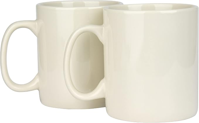 BYCNZB 30oz Super Large Ceramic Coffee Mugs Large Handles Set of 2 (Cream) by BYCNZB