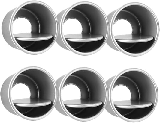 Ciieeo 6-Piece Removable Bottom Round Cake Pans Set 2-Inch Aluminum Alloy Baking Tins for Mini Cakes Nonstick Easy Clean Suitable for Home Baking by Ciieeo