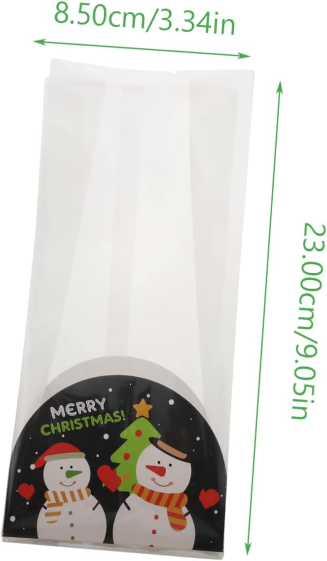 PRETYZOOM 50sets Christmas Pastry Packing Bags Festive Wrap for Homemade Bread Treats Xmas Design for Cookies Packaging - Image 3