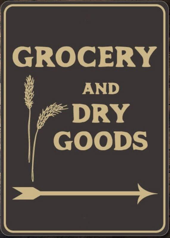 Grocery Decor, Dry Goods Sign, Pantry Decor, Pantry Sign, Grocery Arrow Sign, Metal Kitchen Decor, Dry Goods Decor, Quality Metal Dry Goods 12x16 Inches,Fun Kitchen Decor, Funny Bar Signs, Vintage Kitchen Signs by ANWND