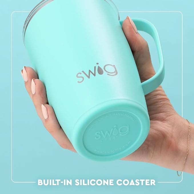 Swig Life 18oz Insulated Travel Mug with Handle & Lid, Disco Cowgirl | Triple Insulated Stainless Steel - Handle & Lid Included - Keeps Coffee Hot or Cold - Cup Holder Friendly - Image 5