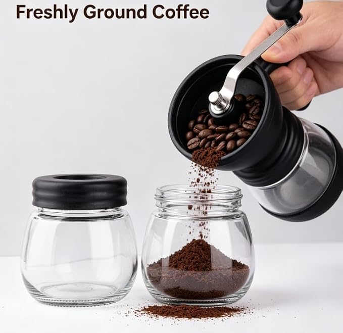 Portable manual espresso machine, manual coffee grinder and mini travel coffee machine set, suitable for camping, cars, RVs, hiking, offices, homes and coffee bean grinding. - Image 4