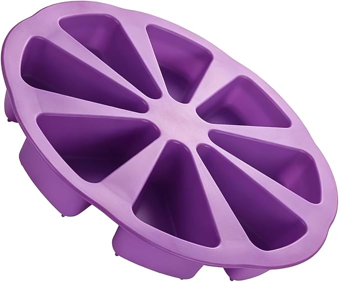 Silicone Dessert Mold Silicone Cake Mold Baking 8 Cavity Non Stick Multipurpose Baking Pan Easy Release Flexible with 8 Connected Cavities for Cakes Bread Chocolate Pizza (Purple) - Image 8