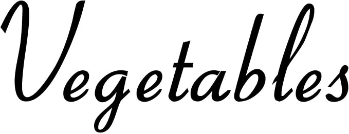 Vegetables 5w x 2h Label | Kitchen Pantry Organization | Die Cut Vinyl Decal | Black Retro Font (Sticker Only) by MinglewoodTrading