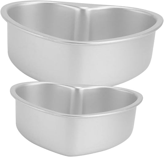 2pcs Heart Shaped Non-stick Metal Cake Pans Removable Bottom Easy Release Corrosion-resistant for Baking Cake Baking Pans by CIYODO