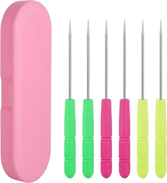 6Pcs Cookie Scribe Tool Sugar Stir Needle Stored in Plastic Box Colorful Cookie Decorating Tools Cookie Decorating Supplies for Royal Icing for Baking Lovers