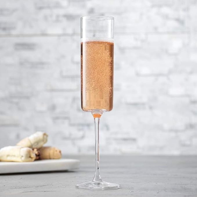 JoyJolt Champagne Flutes, Claire Collection Crystal Champagne Glasses Set of 2, 5.7 Ounce Capacity, Exquisite Craftsmanship, Ideal for Home Bar, Special Occasions – Made in Europe - Image 4