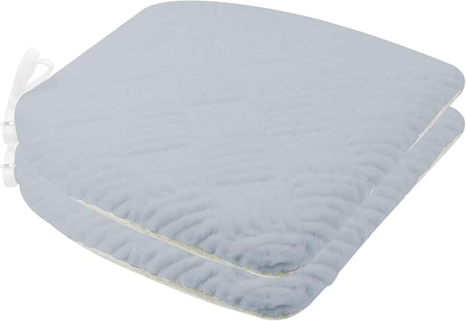 Plush Chair Cushion, Oval Chair Cushion Pad,Ultra Soft Nonslip Seat Pad,Comfortable Chair Cushion Cover,2PCS Memory Foam Chair Seat Cushion for Home Office Kitchen Dining Chairs Baby Blue by MetalTools