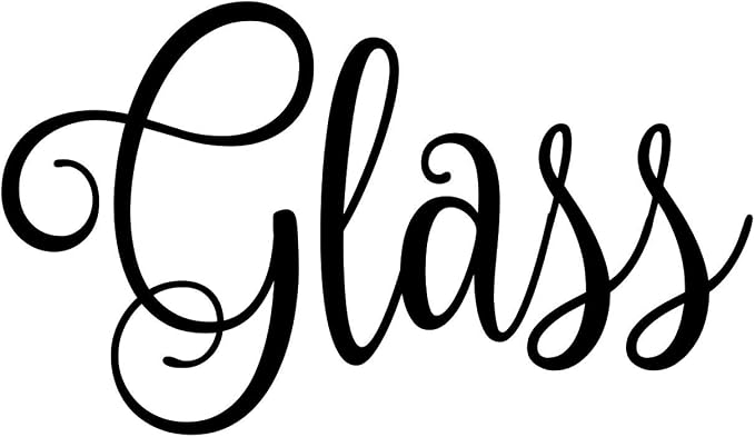 Glass 4w x 2.25h Label | Kitchen Pantry Organization | Die Cut Vinyl Decal | Black Fancy Font (Sticker Only) by MinglewoodTrading