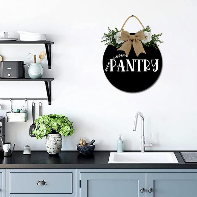 Pantry Sign Pantry Wall Decor Farmhouse Pantry Sign Wooden Rustic Pantry Sign Pantry Hanging Sign Wooden Art Kitchen Sign Decor for Home Holiday Decoration 11inch - Image 4