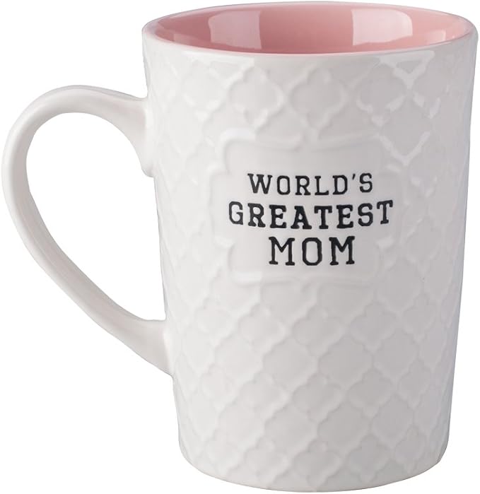 Ynsfree-World's Greatest Mom-16 OZ Coffee And Tea Cups-For mom,lady, wife,Valentine's Day or Anniversary - Birthday Gift Ceramic Office Fun Gifts Deal With White Cute Mugs-Funny Mom Mug by Ynsfree