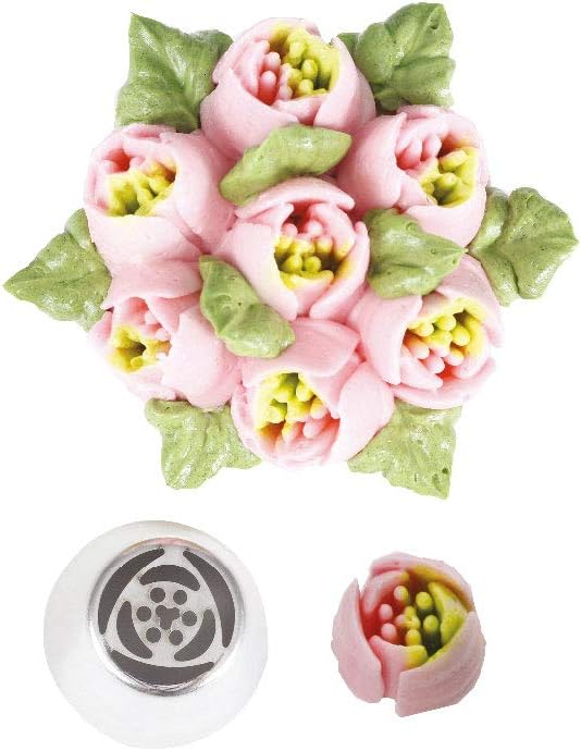 27 Pieces Small Stainless Steel Russian Flower Icing Tips Kit,12 Russian Tips, 2 Small Leaf Flower Piping Tips,2 Plastic Couplers,10 Disposable Pastry Bags,1 Reusable Piping Bag for Cake Decorations