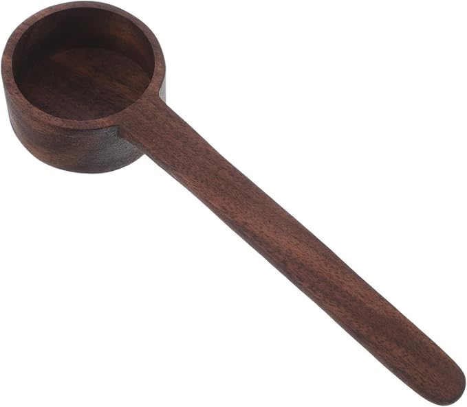 OUNONA Wooden Bath Salt Scoop with Long Handle for Comfortable Massage and Durability, for Home and Hotels, Coffee Color, Small Wooden Spoon for Salts by OUNONA