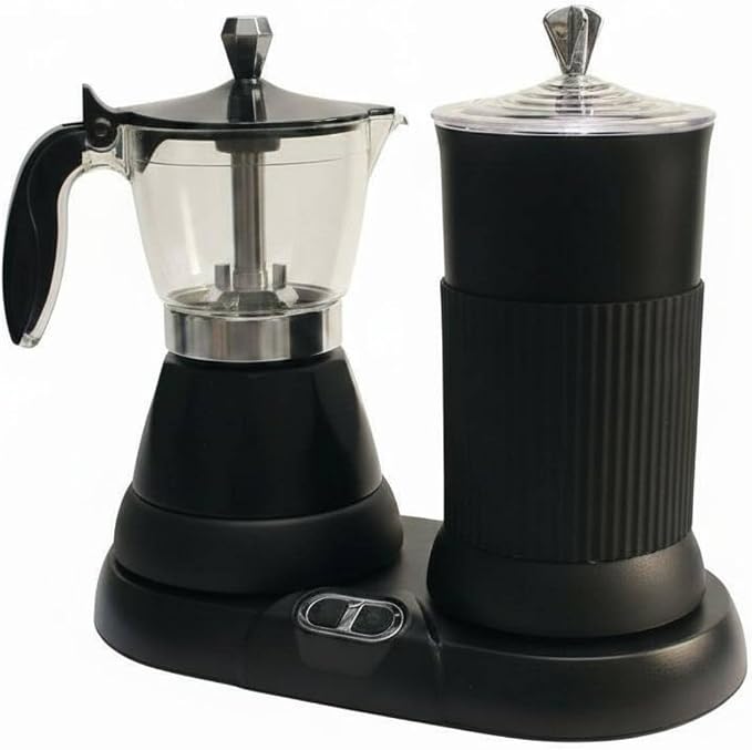 Electric Coffee Maker Espresso Machine Frother Brewer Maker With Fast Heating Performance And Dense Foam Results Suitable for busy mornings work breaks, Black by Unknown