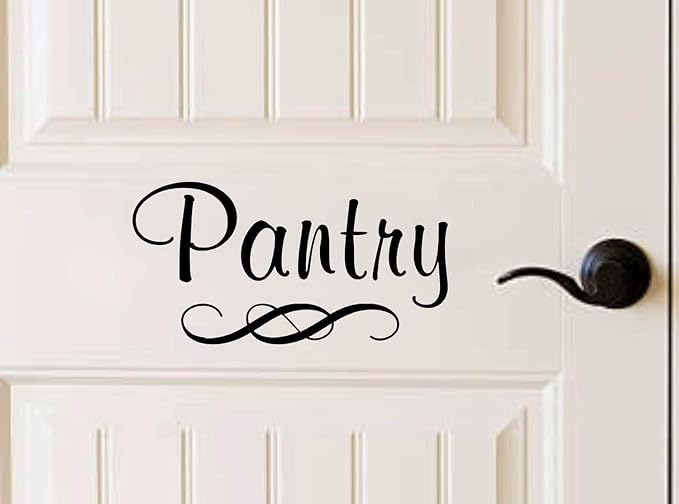 AG Pantry Room Door Sign Sticker Pantry Room Decal Art Quote Decor for Home Kitchen Restaurant Coffee Shop Store Office 8.5x4.3 Inch by AstuteGrace