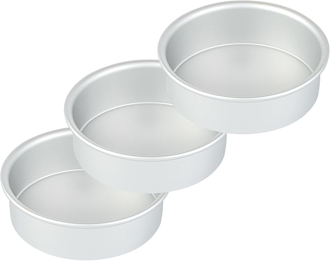 Restaurantware 3-Piece Cake Pan Set - Met Lux 10", 8", 6" Round Aluminum Baking Tins, Straight-Sided, Greaseproof, Even-Heating, Freezable - Anodized Aluminum Round Pans For Baking - Image 10