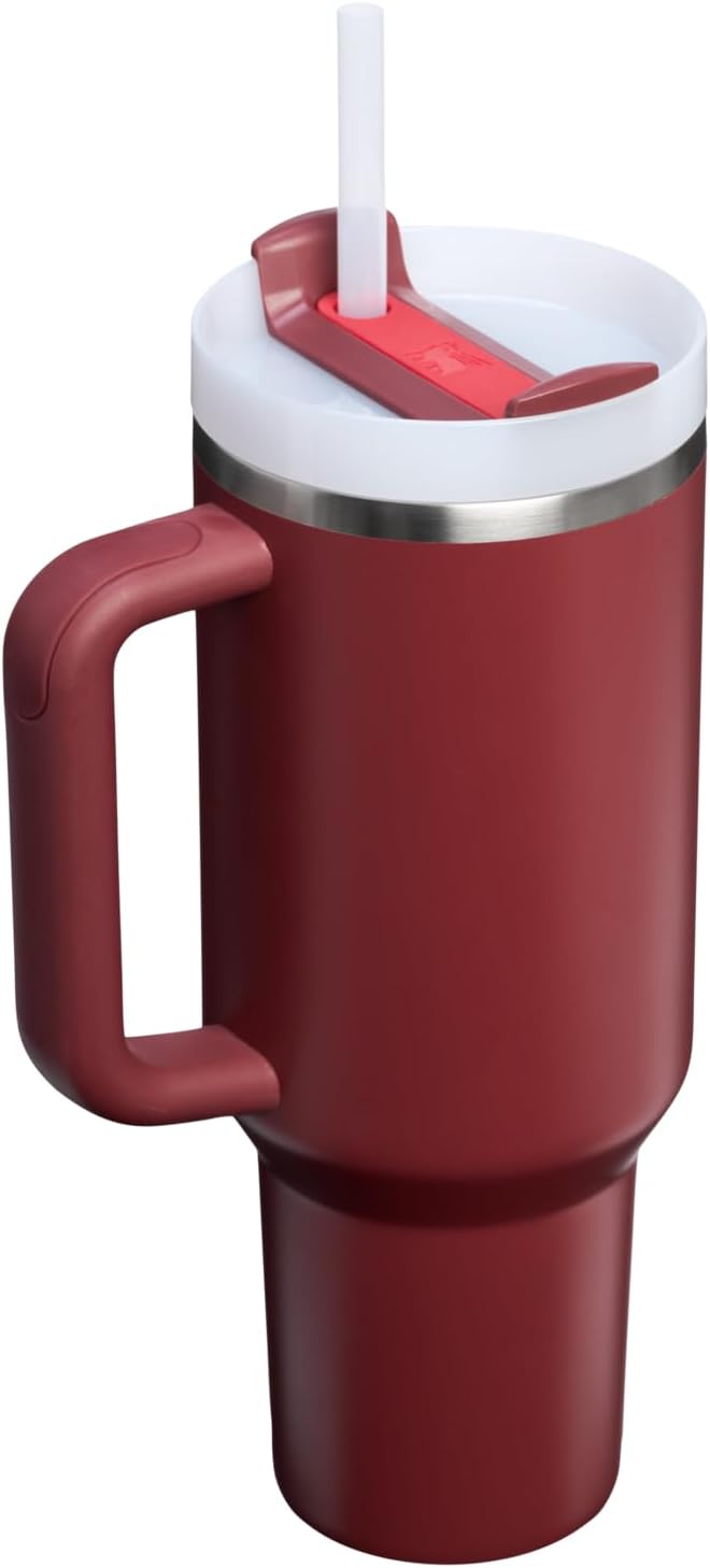 STANLEY Quencher H2.0 Flow State Tumbler, 40 oz, Cranberry | Handle and Straw | 3-Position Lid | Cup Holder Compatible for Travel | Insulated Stainless Steel Cup | BPA-Free - Image 3