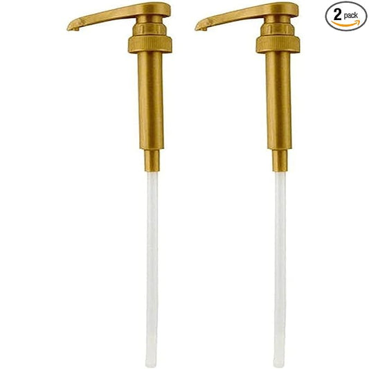 Syrup Pump Compatible with Torani, DaVinci and Skinny (Set of 2) - fits bottles (25.4 oz-750ml) (Gold)