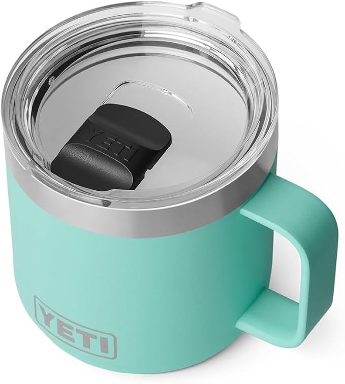 YETI Rambler 14 oz Ceramic Lined Stackable Mug, Vacuum Insulated, Stainless Steel with MagSlider Lid, Seafoam by YETI