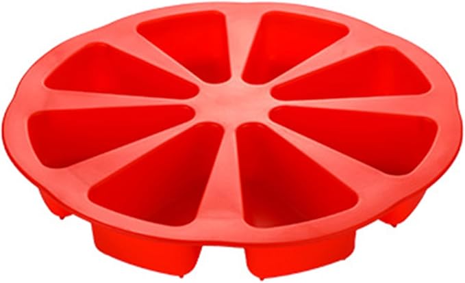 Silicone Dessert Mold Silicone Cake Mold Baking 8 Cavity Non Stick Multipurpose Baking Pan Easy Release Flexible with 8 Connected Cavities for Cakes Bread Chocolate Pizza (Red) by Unknown