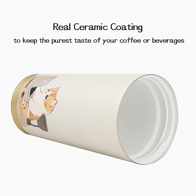 Funkrin Coffee Travel Mug with Flip Lid, 16oz Insulated Tumbler Cup with Ceramic Coating, Double Wall Vacuum Leak-Proof Tumbler for Office School Party Camping - Image 2