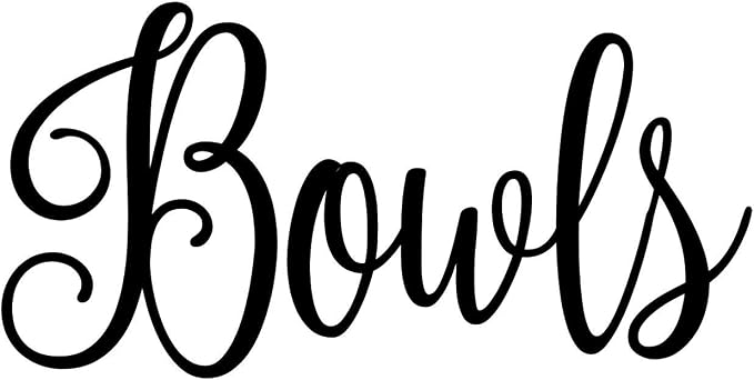 Bowls 4w x 2h Label | Kitchen Pantry Organization | Die Cut Vinyl Decal | Black Fancy Font (Sticker Only) by MinglewoodTrading
