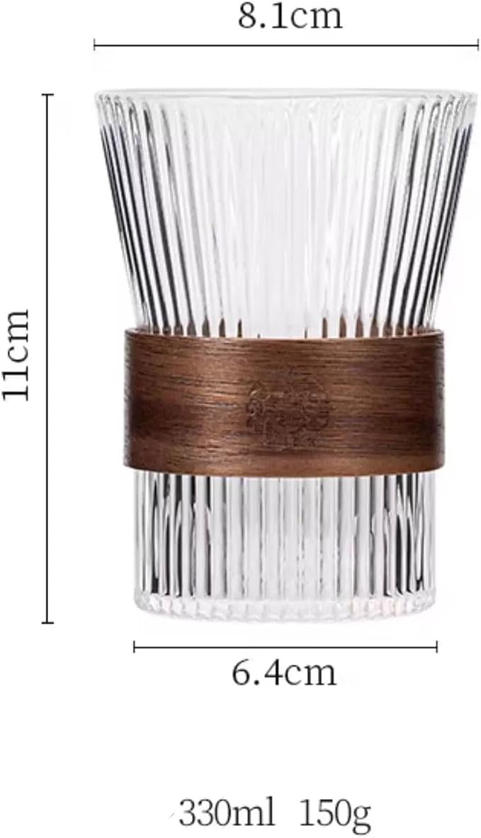 drinking glassware Wood Circle Striped Pattern Drinking Glasses - Image 2