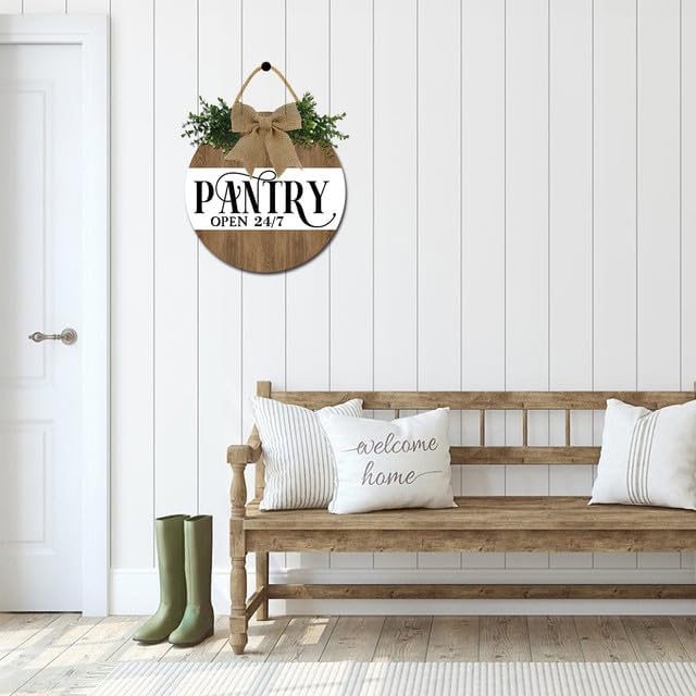 Pantry Sign Pantry Wall Decor Farmhouse Pantry Sign Wooden Rustic Pantry Sign Retro Pantry Hanging Sign Wooden Art Printed Decor for Home Pantry Room Holiday Decoration 11 Inches - Image 5