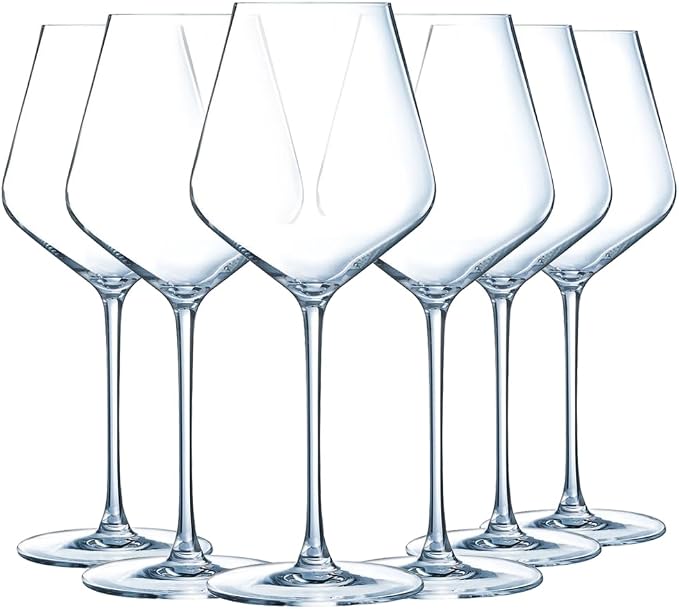 Chef&Sommelier - Distinction Collection - 6 Wine Glasses 28cl - Made in France - Sturdy Packaging by Chef+%26+Sommelier