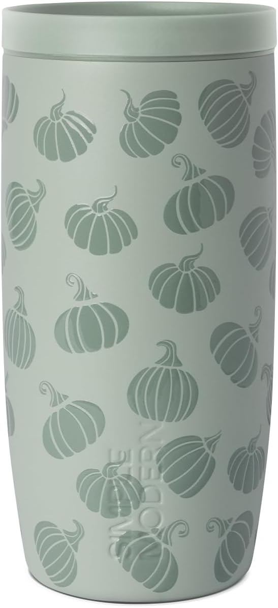 Simple Modern Halloween Travel Coffee Mug 360° Lid | 16oz | Pumpkins | Voyager Ceramic-Lined Insulated Stainless Steel Coffee Tumbler, Iced Coffee Cup, Mug with Lid | Gourdgeous Green by Unknown