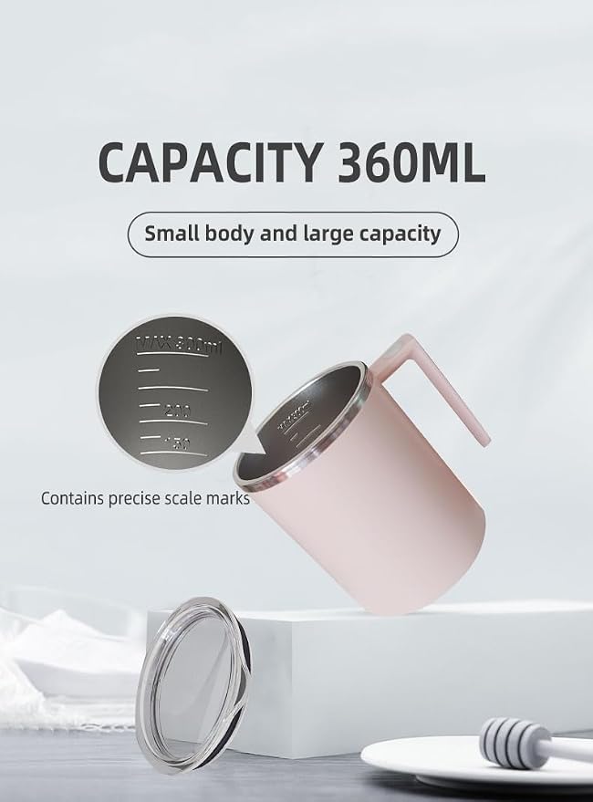 Self Stirring Mug,Self Stirring Coffee Mug,Suitable for Coffee, Milk, Cocoa and Other Beverages (Pink, 12 Ounces) - Image 6